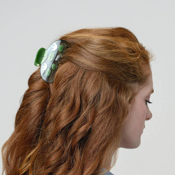 Nimue Pond with Lotus Flowers and Fish Acetate Hair Claw - Freshie & Zero Studio Shop