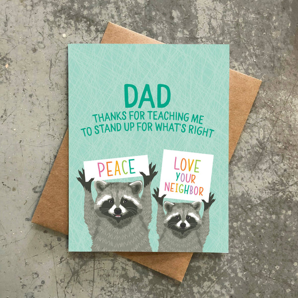Dad Thanks for Teaching me What's Right Greeting Card - Freshie & Zero Studio Shop