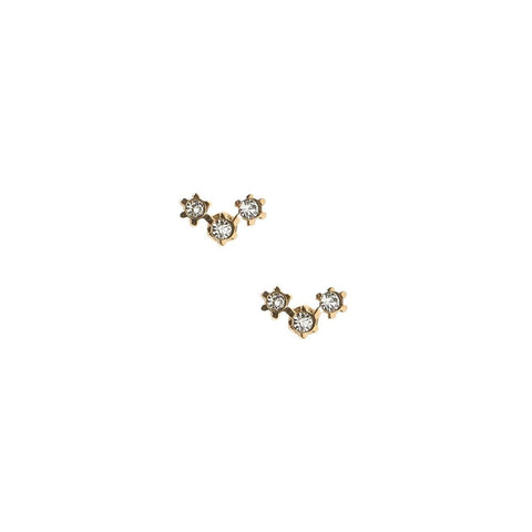 Tiny Stars Sparkle Flatback Waterproof Stud Earrings by Linny Co featuring small star-shaped earrings with a glittery finish.