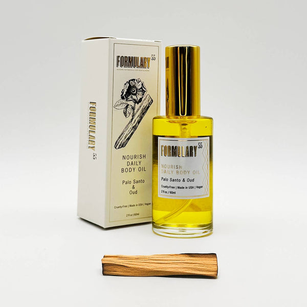 Nourish Daily Body Oil - Palo Santo & Oud 2oz - Freshie & Zero Studio Shop