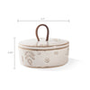 Oval White Wash Ceramic Trinket Box with Lid - Freshie & Zero Studio Shop