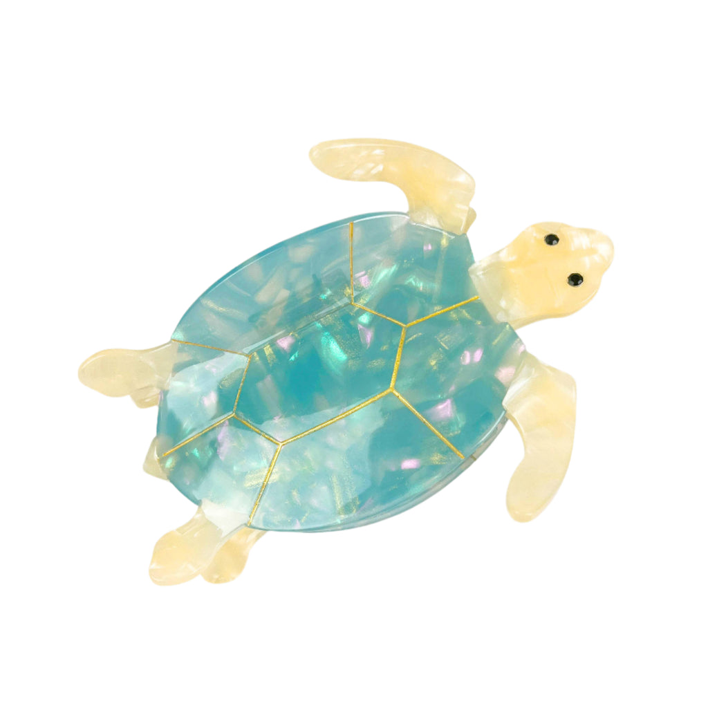 cute teal sea turtle hair claw