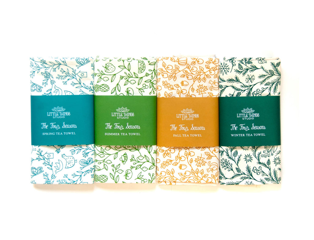 The Four Seasons Tea Towel - Spring - Freshie & Zero Studio Shop