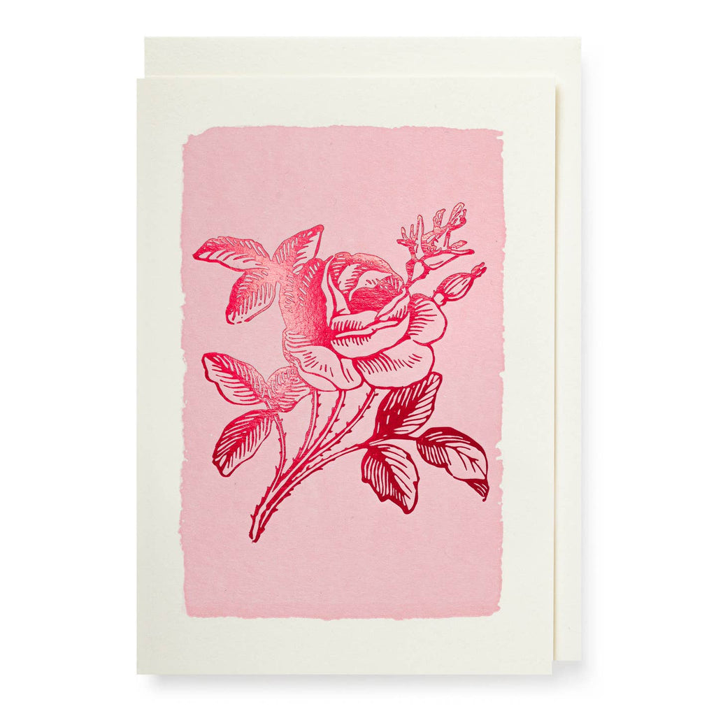 Metallic Rose on Pink Notecards Set - Freshie & Zero Studio Shop