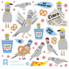 City Pigeons Sticker Sheet by Pipstickers - Freshie & Zero Studio Shop