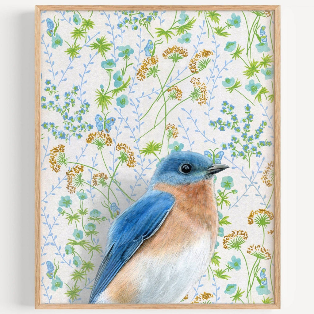 Bluebird Illustration - Fine Art Print - Freshie & Zero Studio Shop