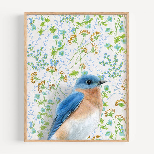 Bluebird Illustration - Fine Art Print - Freshie & Zero Studio Shop