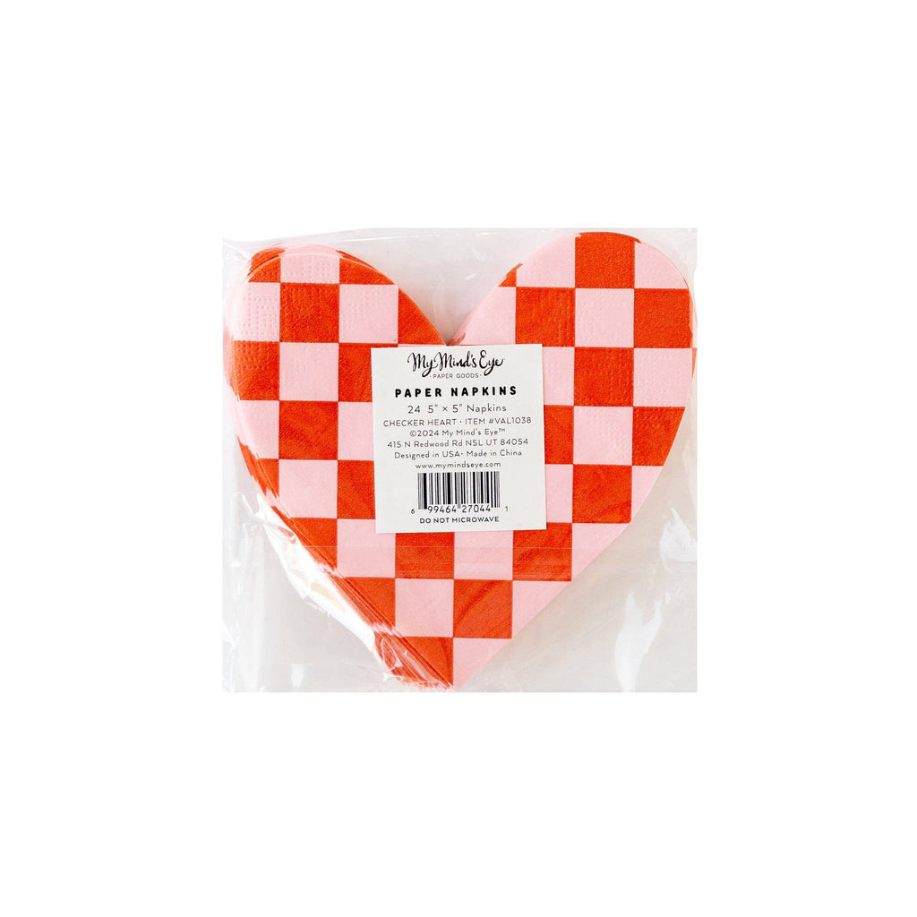 VAL1038 -  Checkered Heart Paper Napkin - Freshie & Zero Studio Shop