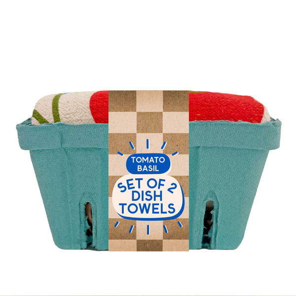 TOMATO BASIL (Tomato, Basil) - Tea Towel Set of 2 - Freshie & Zero Studio Shop