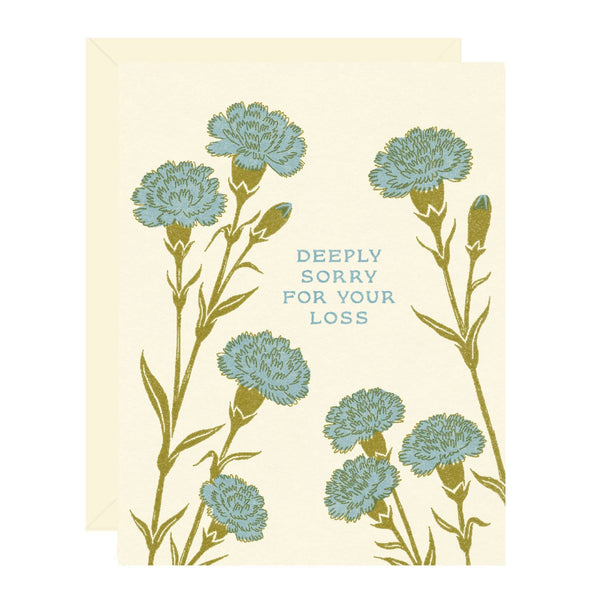 Carnations Sympathy Greeting Card - Freshie & Zero Studio Shop