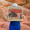 Caroline Clark Desert Mountain #19 art print featuring a minimalist desert mountain landscape in warm tones