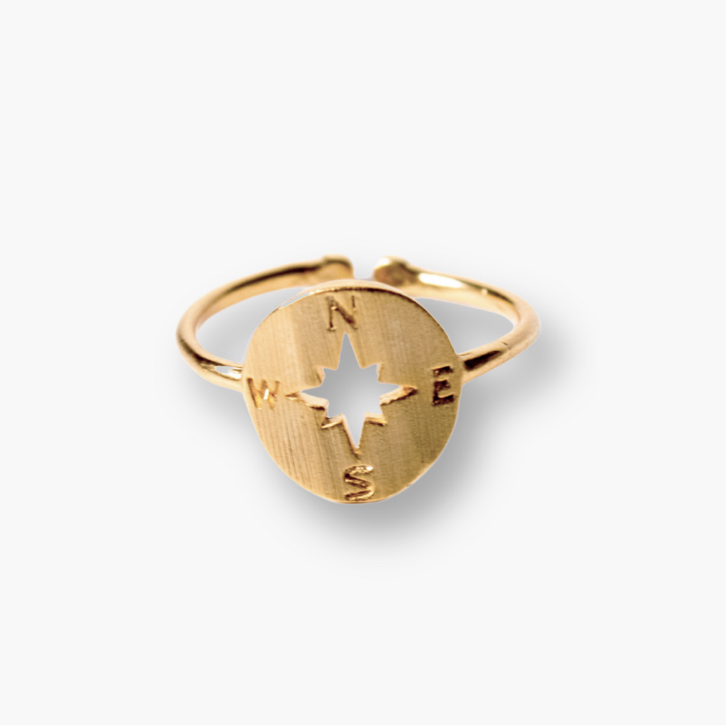Compass Gold Adjustable Ring - Freshie & Zero Studio Shop