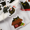 Kawaii Black Cat Paper Sticker Pack - Freshie & Zero Studio Shop