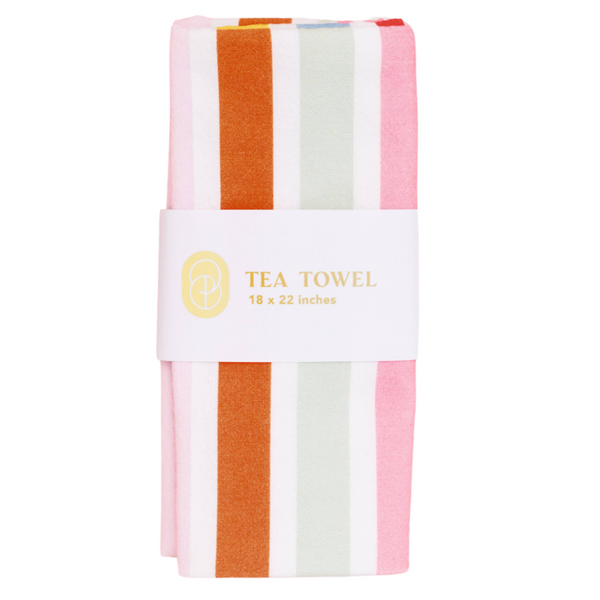 Squiggle Stripes Modern Bright Colorful Flour Sack Tea Towel - Freshie & Zero Studio Shop