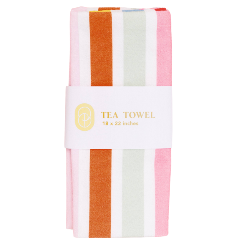 Squiggle Stripes Modern Bright Colorful Flour Sack Tea Towel - Freshie & Zero Studio Shop