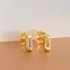 Gold Baguette Stone Stud Earrings: Clear Quartz - Freshie & Zero Studio Shop