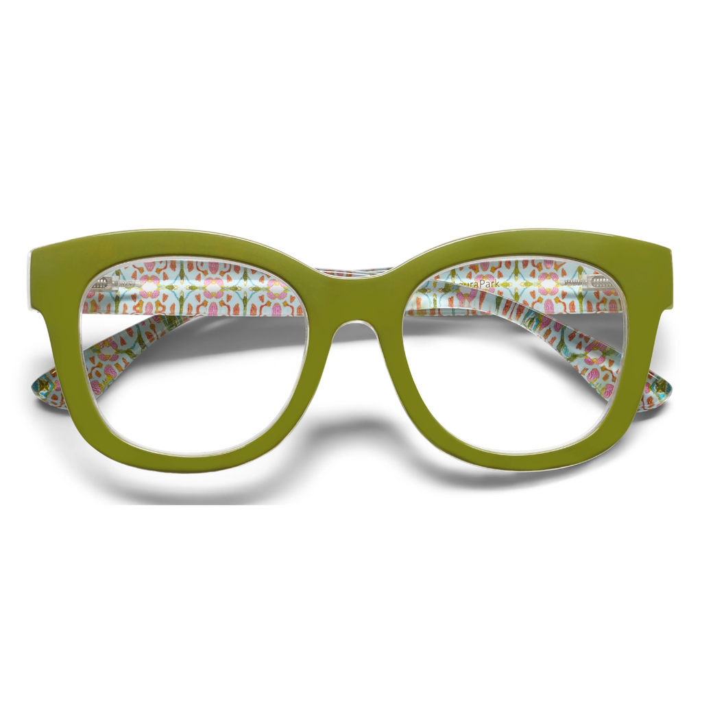 Peepers x Laura Park Reading Glasses: Center Stage - Green/Gasparilla - Freshie & Zero Studio Shop