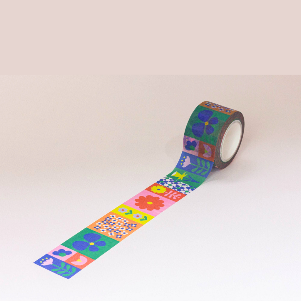 Flowerblock Washi Tape – 25mm wide - Freshie & Zero Studio Shop