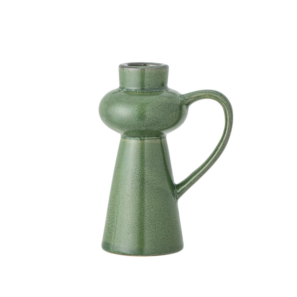 Green Tapered Candle Holder with Handle - Freshie & Zero Studio Shop