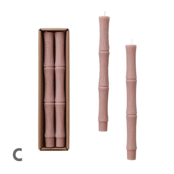 Sculpted Taper Candles Set of 2: Khaki - Freshie & Zero Studio Shop