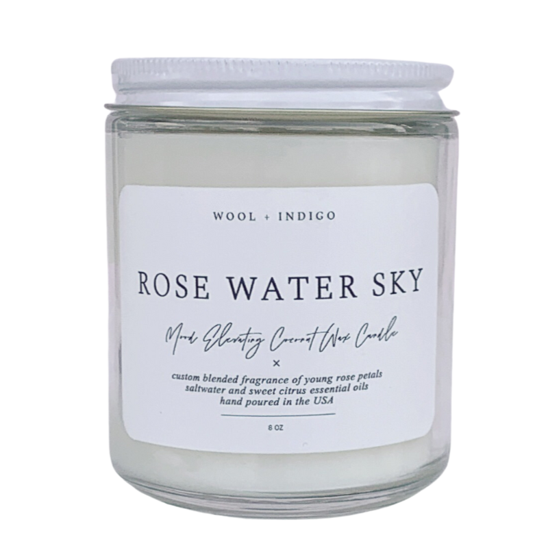 Rose Water Sky Candle 8oz - Freshie & Zero Studio Shop