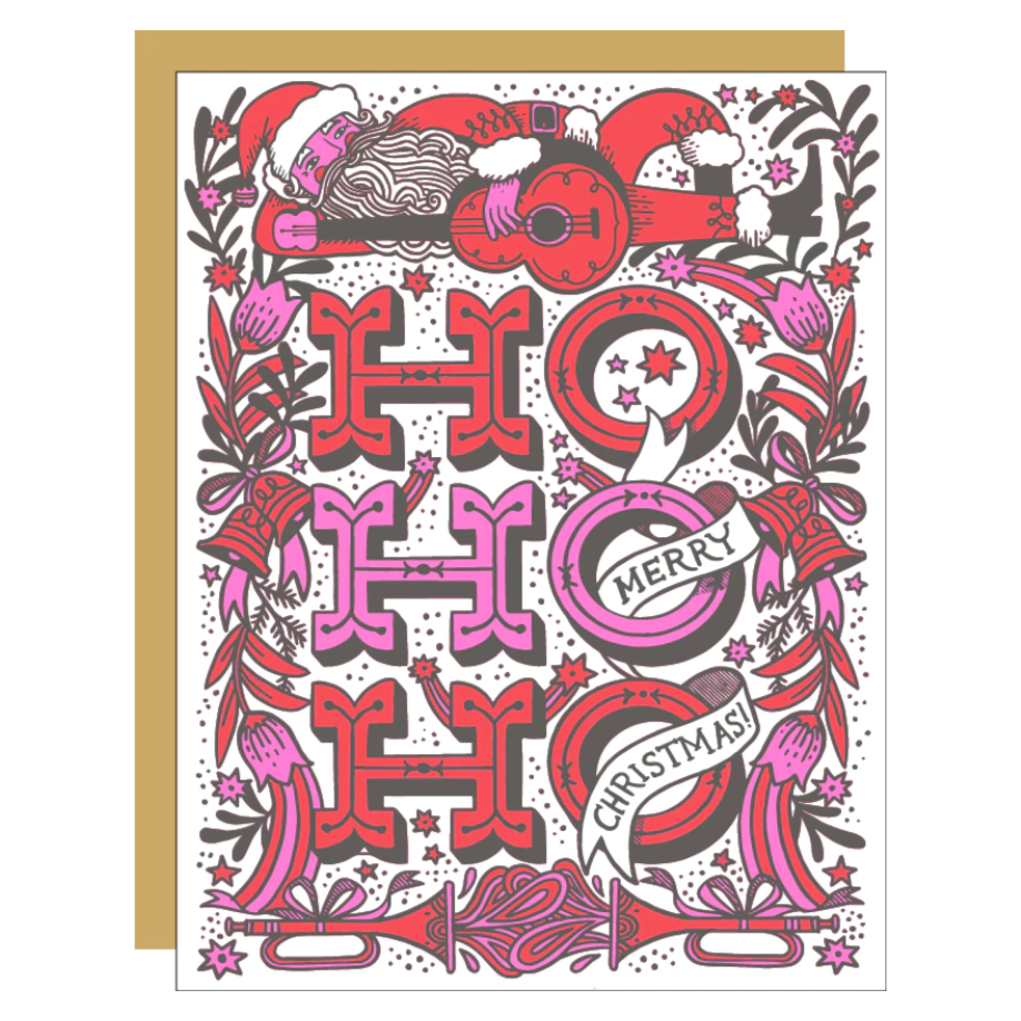 Ho Ho Ho Merry Christmas Greeting Card - Freshie & Zero Studio Shop