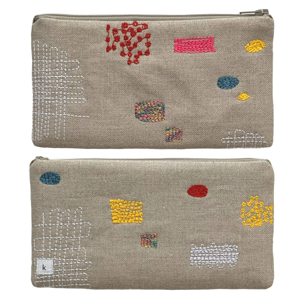 Patches Embroidered Linen Pouch - Freshie & Zero Studio Shop