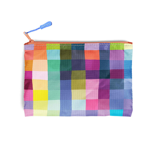 Rainbow Check Recycled Small Zip Bag - Freshie & Zero Studio Shop