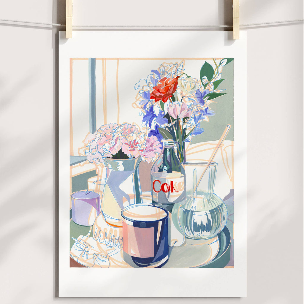 Diet Coke Roses and Carnation Signed Archival Giclee Print - Freshie & Zero Studio Shop