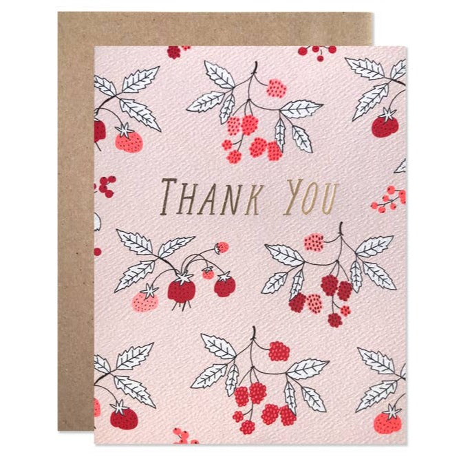 Raspberries Thank You Greeting Card - Freshie & Zero Studio Shop