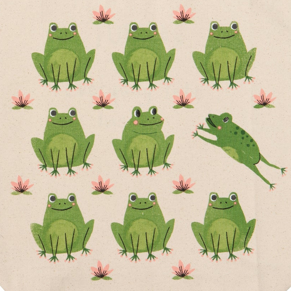 Ribbit Frog Cotton Everyday Tote Bag - Freshie & Zero Studio Shop