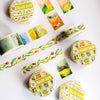 Washi Tape by Wild Pencil Studio featuring green vines and floral patterns on a beige background for decorative craft projects.