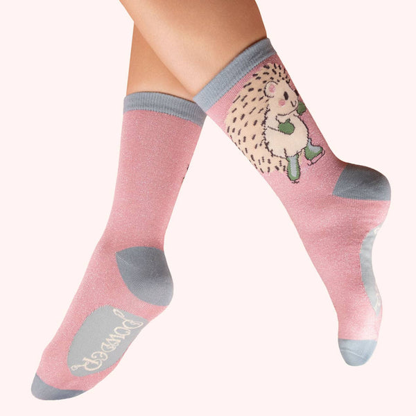 Glitter Socks - Skating Hedgehog - Freshie & Zero Studio Shop