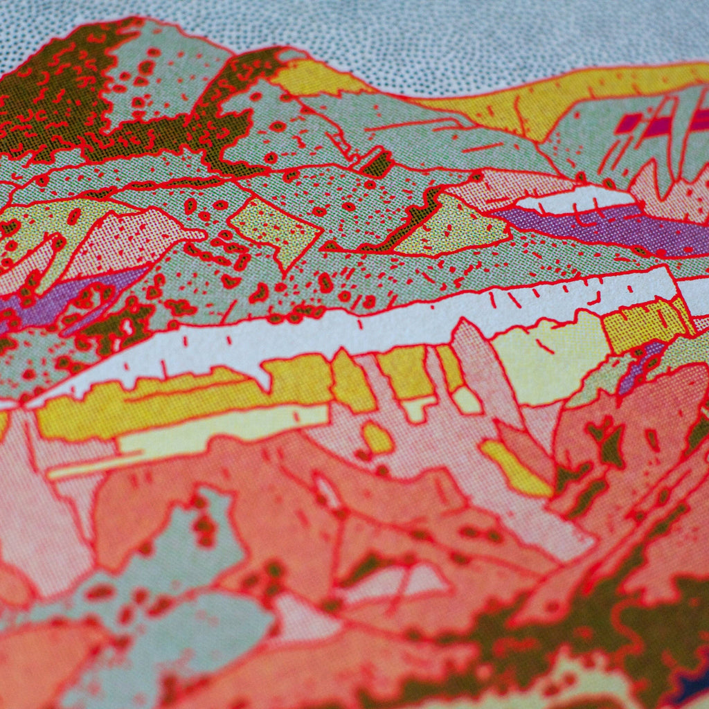 Caroline Clark Desert Mountain #30 art print featuring a serene mountain landscape in warm desert tones
