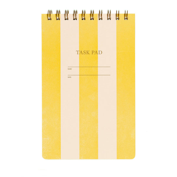 Task Pad Notebook by Shorthand Press: Yellow Stripe - Freshie & Zero Studio Shop