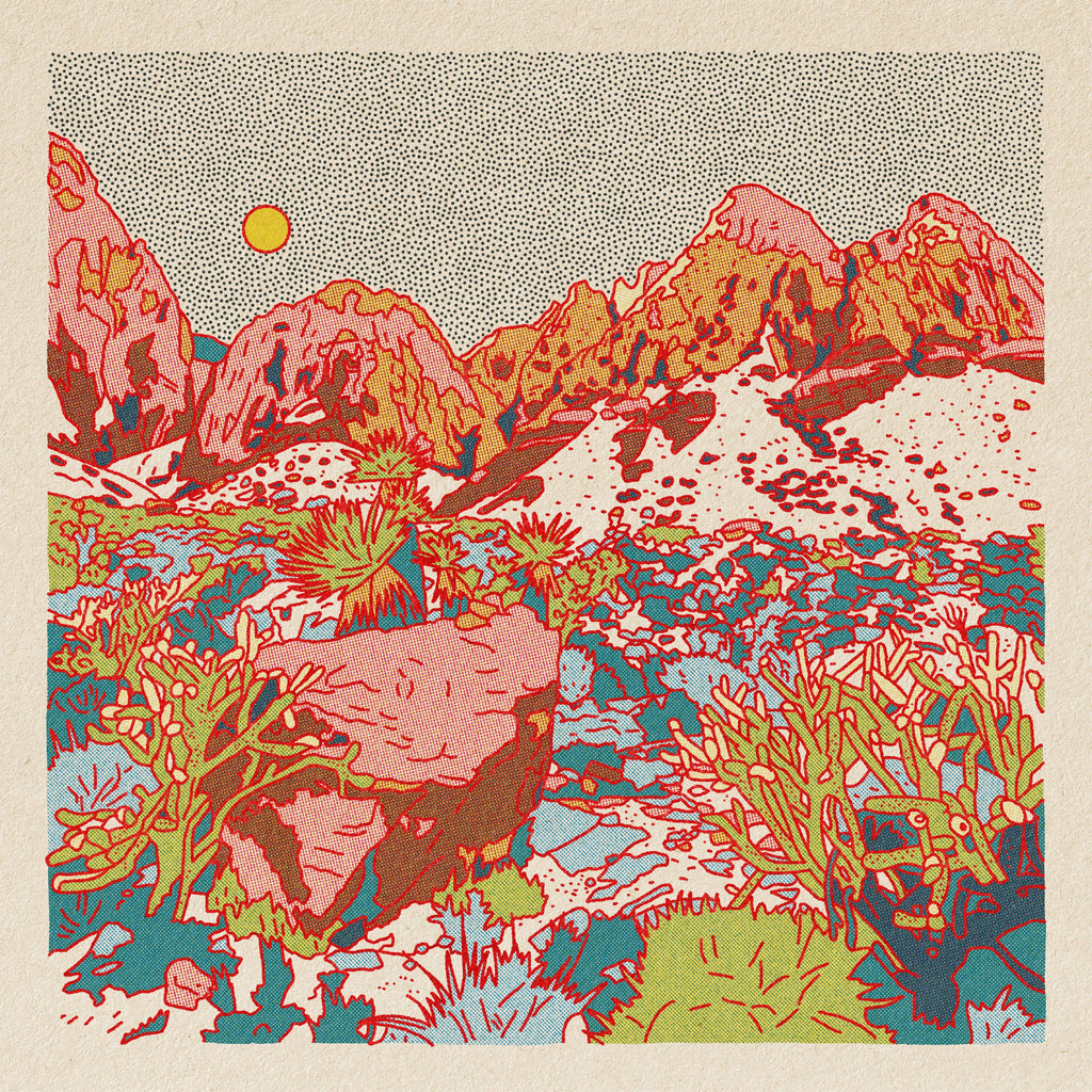 Caroline Clark Desert Mountain #29 art print featuring a minimalist desert mountain landscape in warm tones