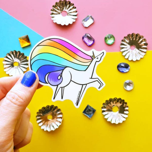 Rainbow Unicorn Sticker - Freshie & Zero Studio Shop