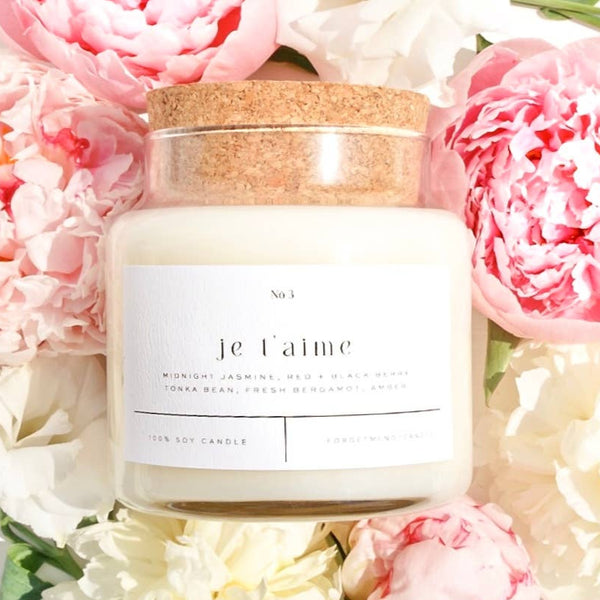 Je T'aime 22 oz Glass Candle - Freshie & Zero Studio Shop