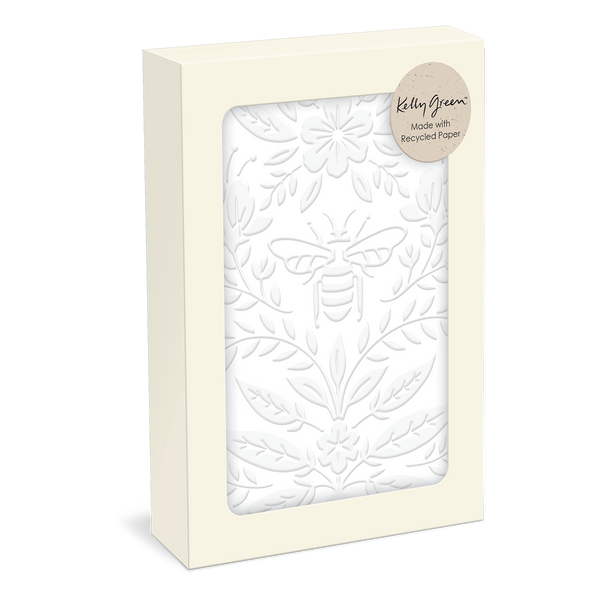 Boxed Note Cards: White Floral Bee - Freshie & Zero Studio Shop