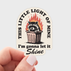 This Little Light of Mine Racoon Sticker - Freshie & Zero Studio Shop