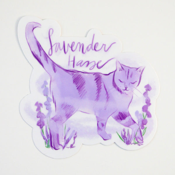 Lavender Haze Cat Vinyl Sticker - Freshie & Zero Studio Shop