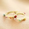 Rainbow Pom Pom Gold Huggie Hoops - Freshie & Zero Studio Shop