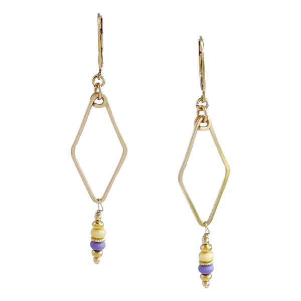 Gold Mirage Earrings - lilac, yellow - Freshie & Zero Studio Shop