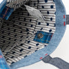 Embroidered Cat Tiny Book Tote - Blue | Kusuguru Japan - Freshie & Zero Studio Shop