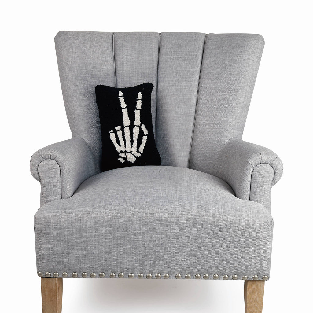 Skeleton Hand Peace Hook Pillow - Freshie & Zero Studio Shop