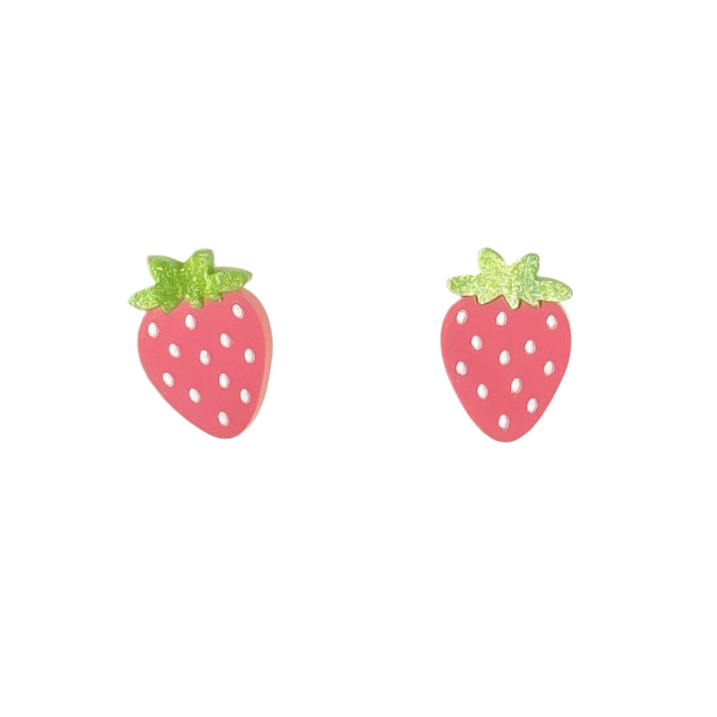 Pearly Strawberry Stud Earrings by Elise Design - Freshie & Zero Studio Shop