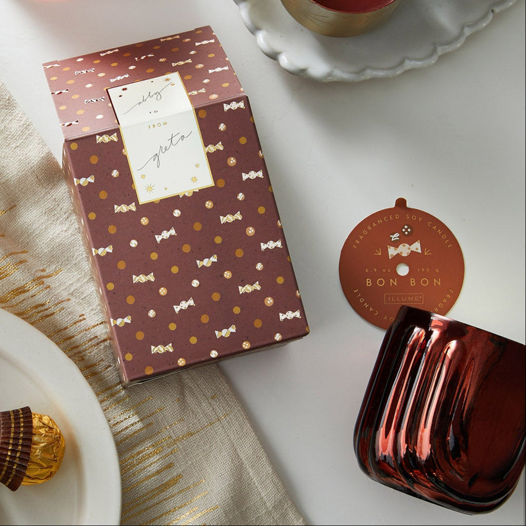 Pressed Glass Holiday Candle: Bon Bon - Freshie & Zero Studio Shop