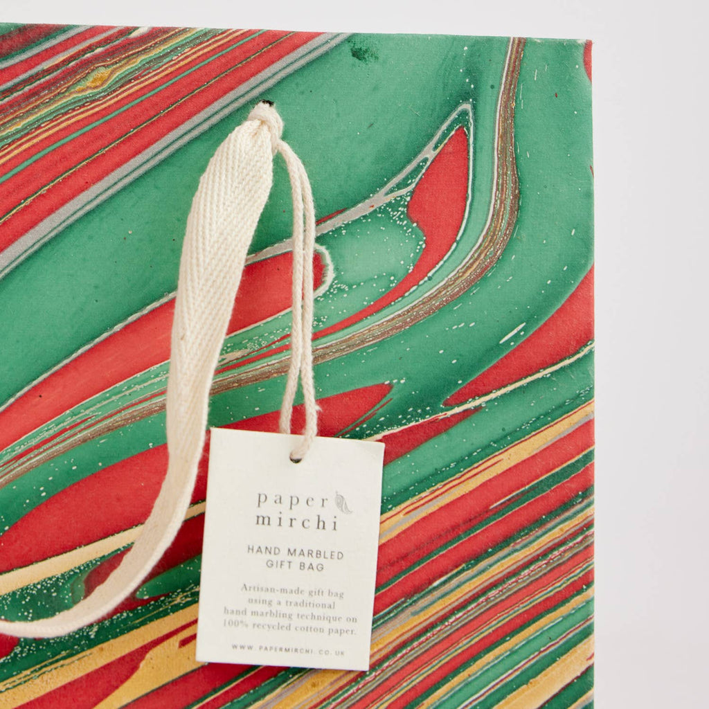 Medium Hand Marbled Gift Bags - Christmas Glitz - Freshie & Zero Studio Shop