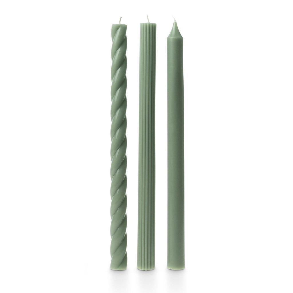 Taper Candles Set of 3 - Sage Green - Freshie & Zero Studio Shop