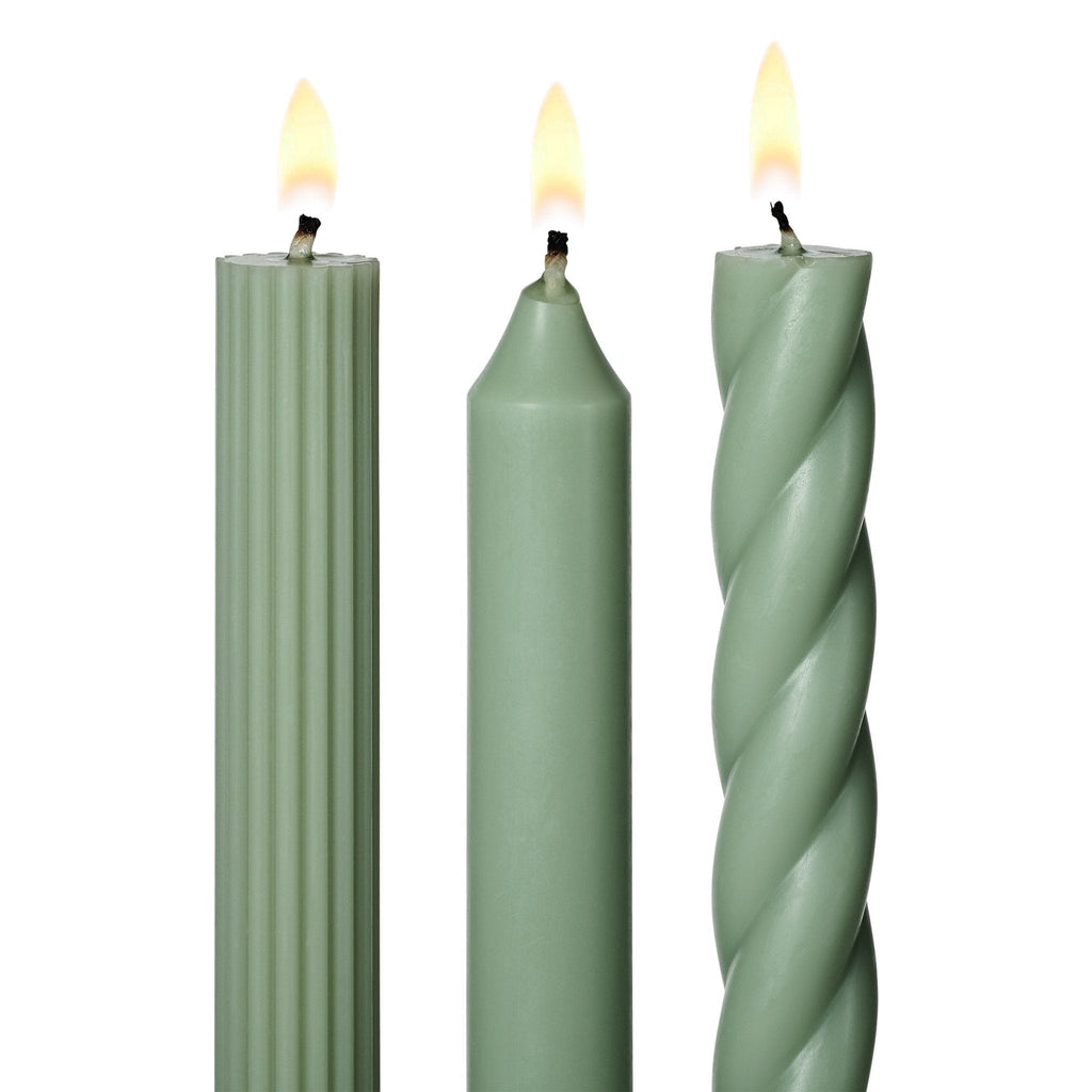 Taper Candles Set of 3 - Sage Green - Freshie & Zero Studio Shop